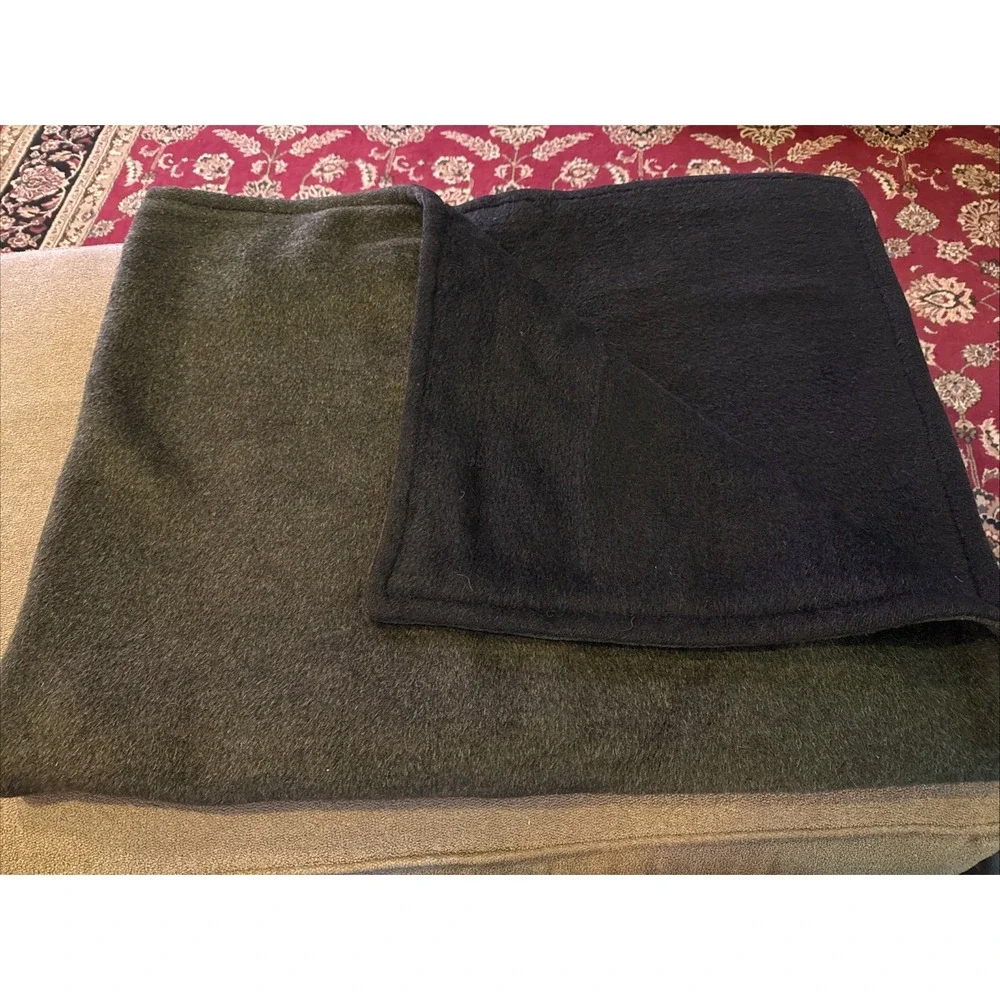 Vintage Horsehair Buggy Carriage Lap Blanket Green/Black Approx 60